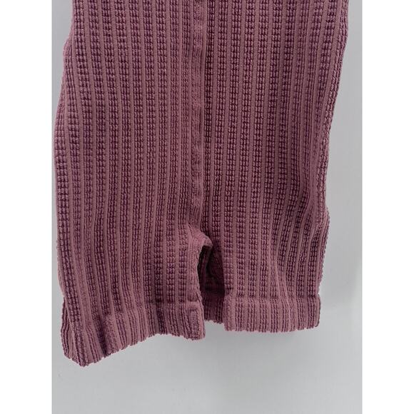 REFORMER Women's Mauve The Textured Runsie Scoop-Neck Pull-On Romper SZ XS/S - Picture 6 of 10